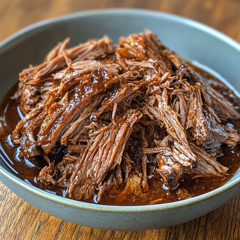 SLOW COOKED BBQ PULLED BRISKET